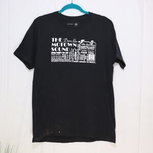 Motown Records Graphic T-Shirt Black Size L Music History Tee